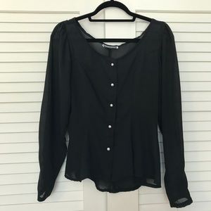 VINTAGE Sheer black Blouse